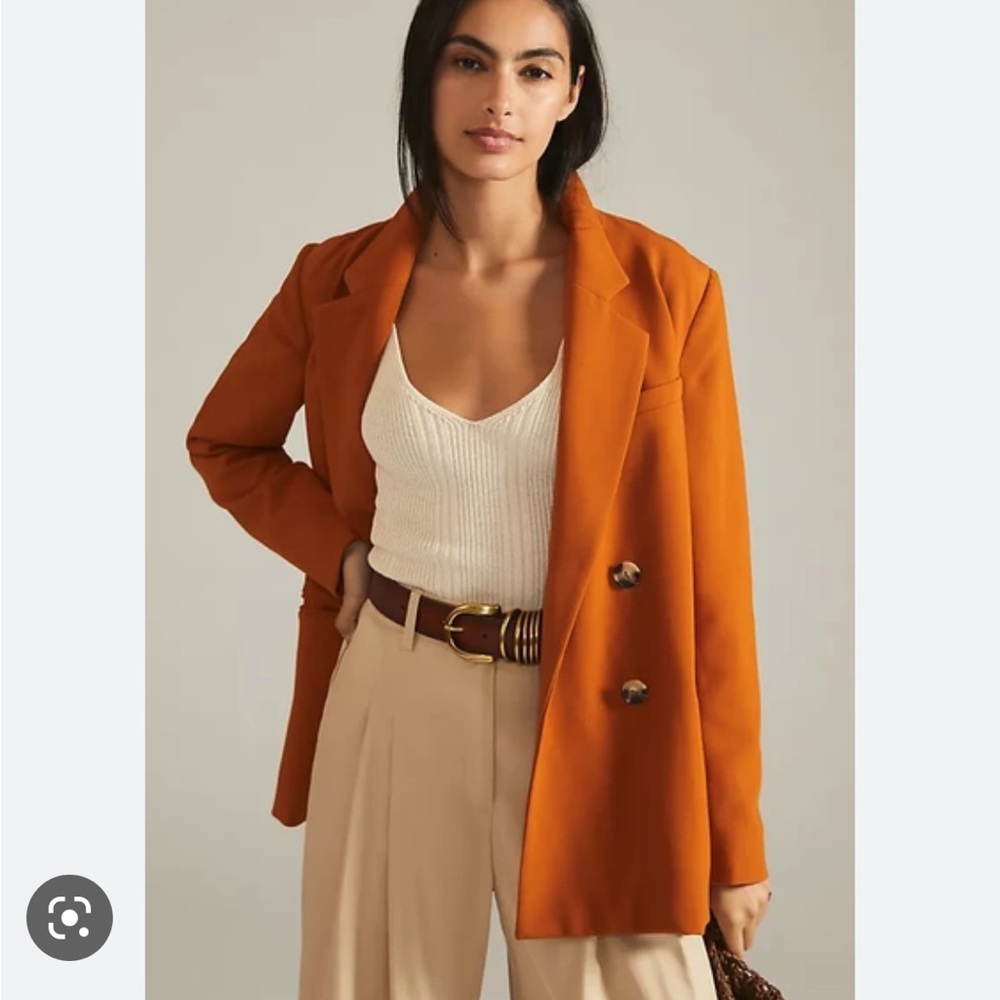 Anthropologie Orange Blazer